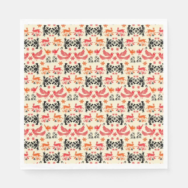 Serviette En Papier Décoration intérieure Otomi mexicaine (Devant)