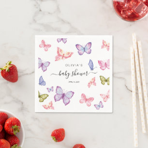 Serviette En Papier Décoration pour Baby Shower Papillon