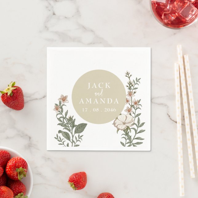 Serviette En Papier Décoration simple Mariage intemporelle (En situation)