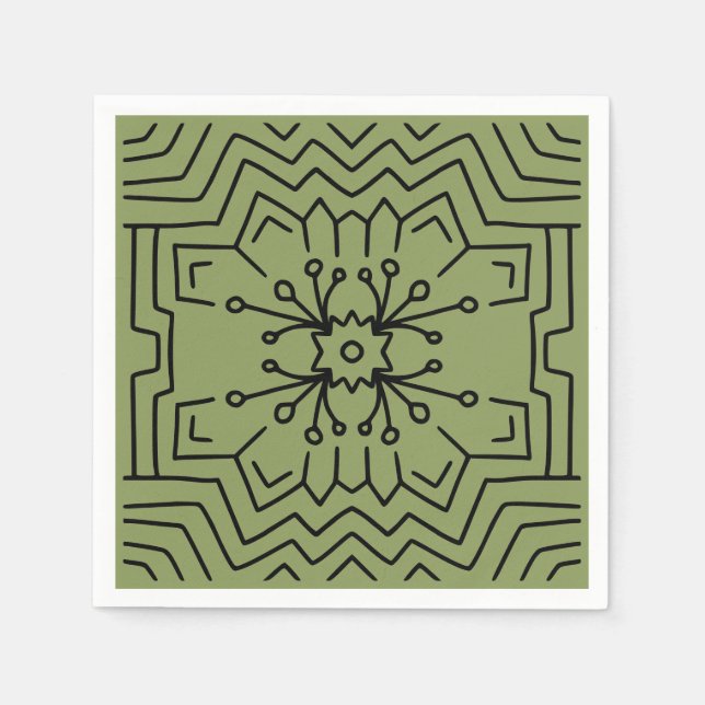 Serviette En Papier Décoration vert mousse (Devant)