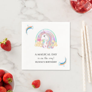 Serviette En Papier Décorations de fête d'anniversaire de la Unicorn