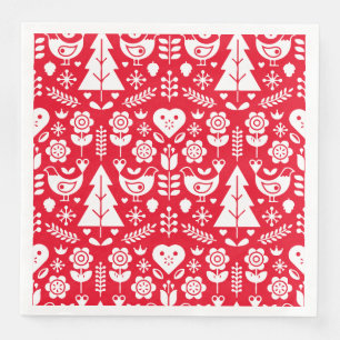 Serviette En Papier Décorations de Noël scandinave nordique