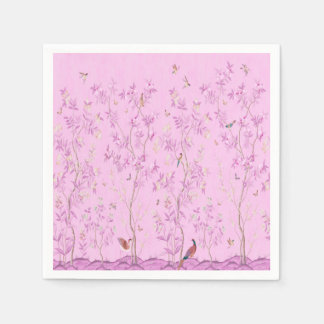 Serviette En Papier Découpage Chinoiserie rose