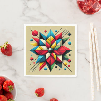 Serviette En Papier Découpage d'art Pop Géométrique Abstraite