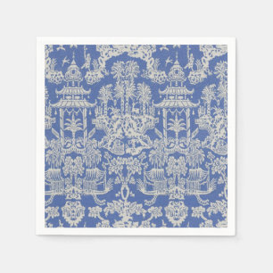 Serviette En Papier Découpage de la Chinoiserie bleue et blanche