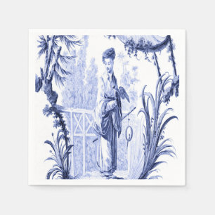 Serviette En Papier Découpage de la Chinoiserie bleue et blanche