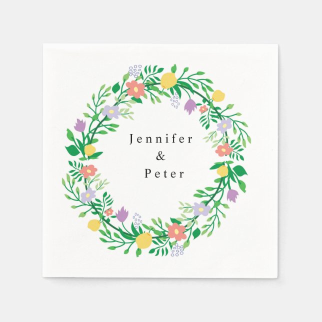 SERVIETTE EN PAPIER DECOUPAGE FLORAL DE CUTE LEMON AND FLOWERS (Devant)