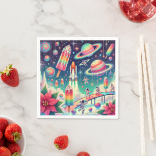 Serviette En Papier Découpage Whimsic Cosmic Poinsettia Playground