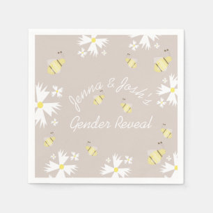 Serviette En Papier Découverte de genre Fleur de Daisy Abeille Mignonn