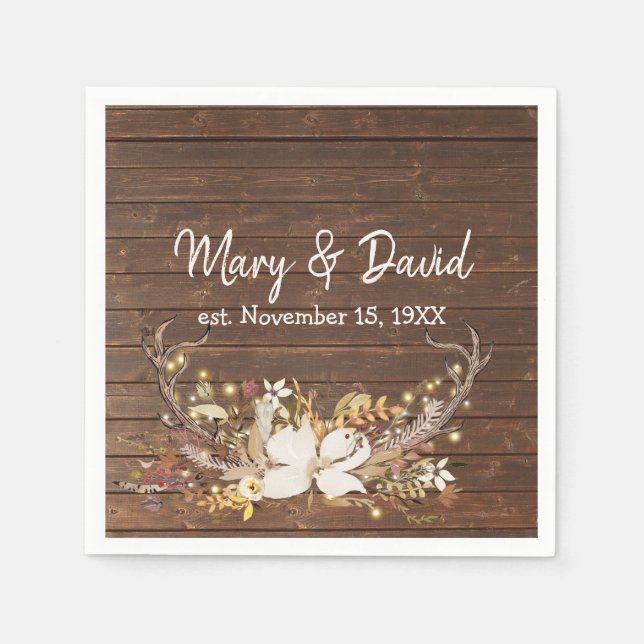 Serviette En Papier Deer Antlers (Devant)