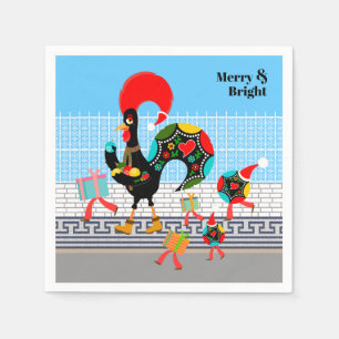 Serviette En Papier Défilé de Noël de la fête des costumes portugais