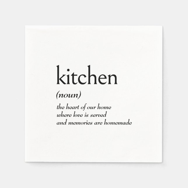Serviette En Papier Définition du dictionnaire pour CUISINE (Devant)
