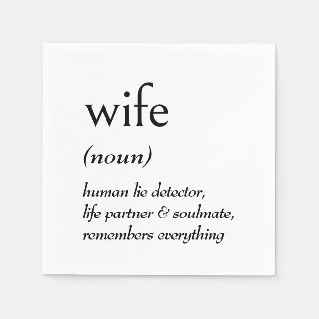 Serviette En Papier Définition du dictionnaire pour FEMME (Devant)