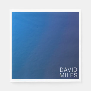 Serviette En Papier Dégradé bleu foncé moderne et texte modifiable min