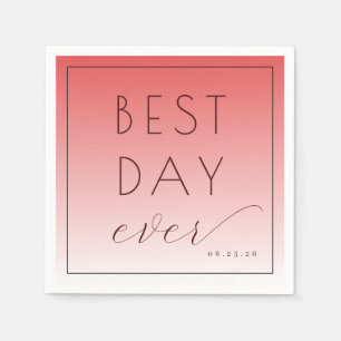 Serviette En Papier Dégradé de corail festif pour le plus beau jour