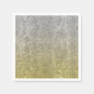 Serviette En Papier Dégradé de Parties scintillant argent et or tomb