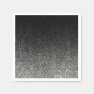Serviette En Papier Dégradé en argent et en Parties scintillant noire