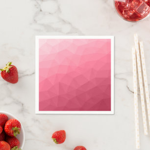 Serviette En Papier Dégradé géométrique en maille motif rose clair