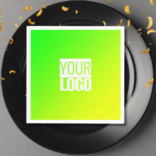 Serviette En Papier dégradé jaune vert -votre logo