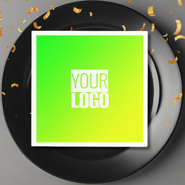 Serviette En Papier dégradé jaune vert -votre logo (Créateur téléchargé)