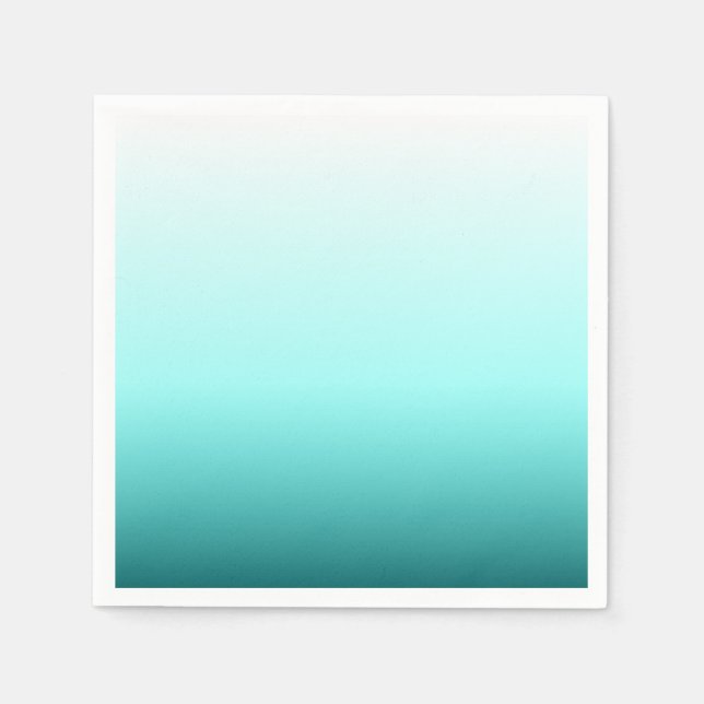 Serviette En Papier Dégradé Ombré Aqua Sarcelle (Devant)