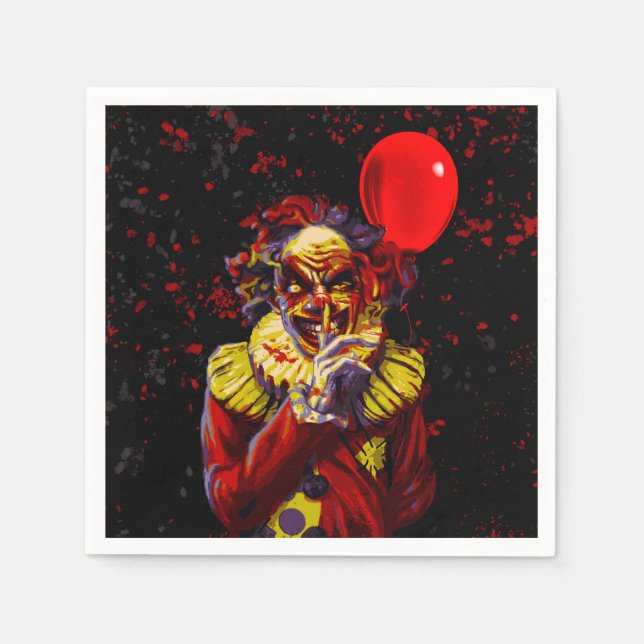Serviette En Papier Déguisement de clown pour fête d'Halloween effraya (Devant)
