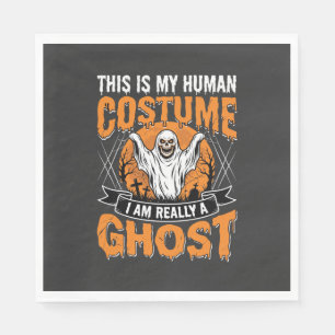 Serviette En Papier Déguisement de fantôme drôle d'Halloween vintage