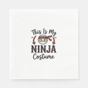 Serviette En Papier Déguisement de ninja drôle Design vectoriel Hallow