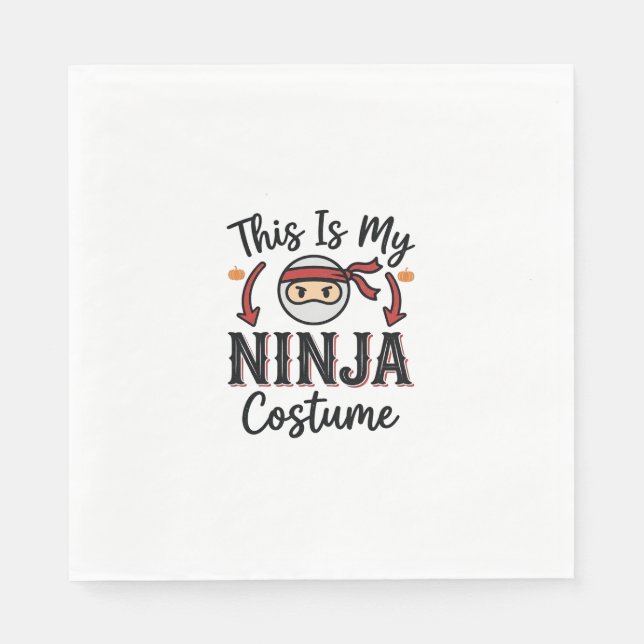 Serviette En Papier Déguisement de ninja drôle Design vectoriel Hallow (Devant)