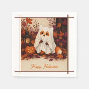 Serviette En Papier Déguisement de renard fantôme pour soirée Hallowee