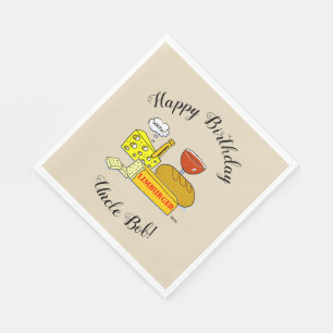 Serviette En Papier Dégustation amusante de vin et de fromage Fête d