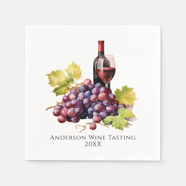 Serviette En Papier Dégustation de vin personnalisée (Devant)