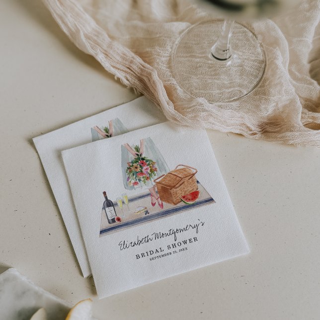 Serviette En Papier Dégustation Élégante De Vins | Fête des mariées de (Créateur téléchargé)