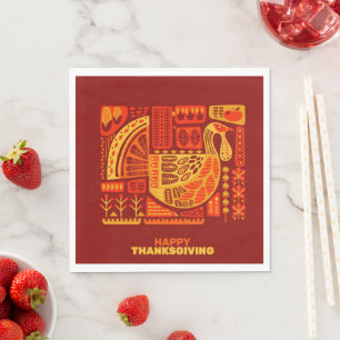 Serviette En Papier Déjeuner Abstrait géométrique bon thanksgiving