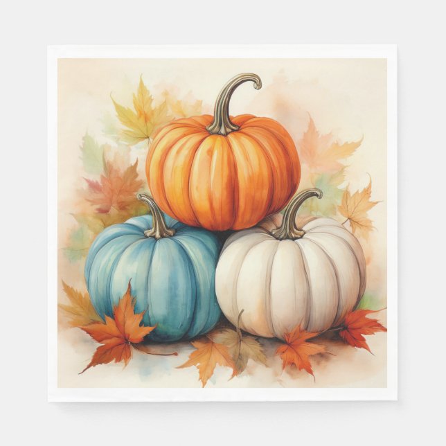 Serviette En Papier Déjeuner Citrouille d'automne Napkin (Devant)