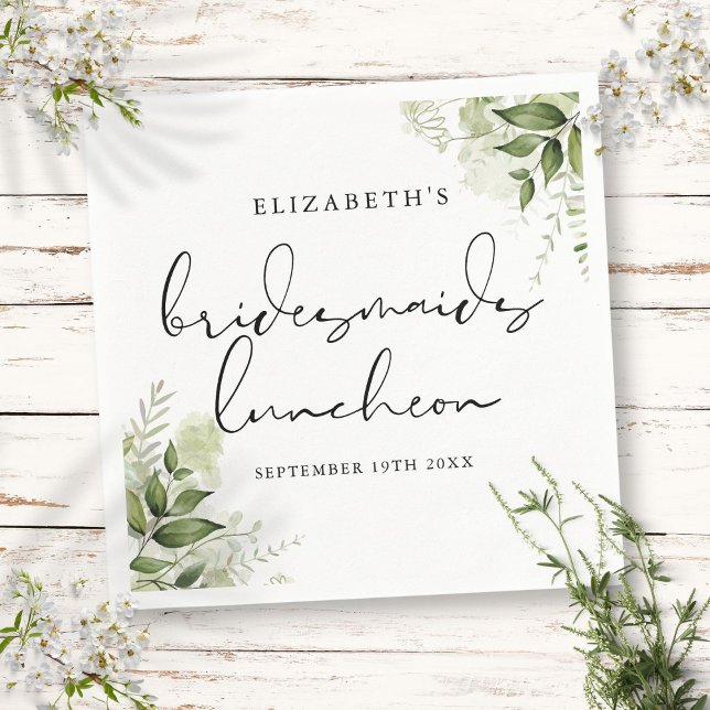 Serviette En Papier Déjeuner d'affaires Elégante Bridesmaids Rustique (Rustic Greenery Elegant Bridesmaids Luncheon Napkins)