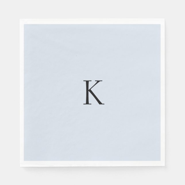 Serviette En Papier Déjeuner initial Dusty Blue Custom (Devant)