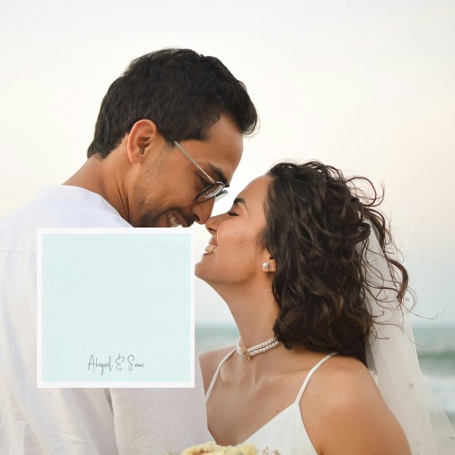 Serviette En Papier Déjeuner Mariage personnalisé Simply Icy Blue (Créateur téléchargé)