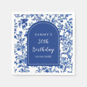 Serviette En Papier Delft Blue Antique Chinoiserie fête d'anniversaire