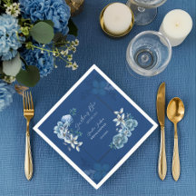Delft Blue White Chinoiserie Floral Bridal Shower