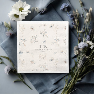 Serviette En Papier Délicat Fleur sauvage Aquarelle Patten ID1102