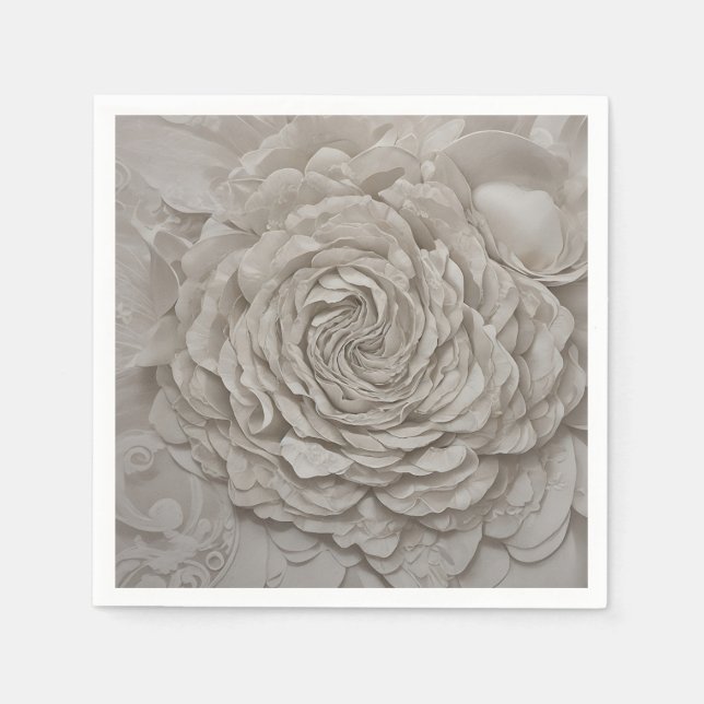 Serviette En Papier Délicate Gardenia Fleur blanche douce (Devant)