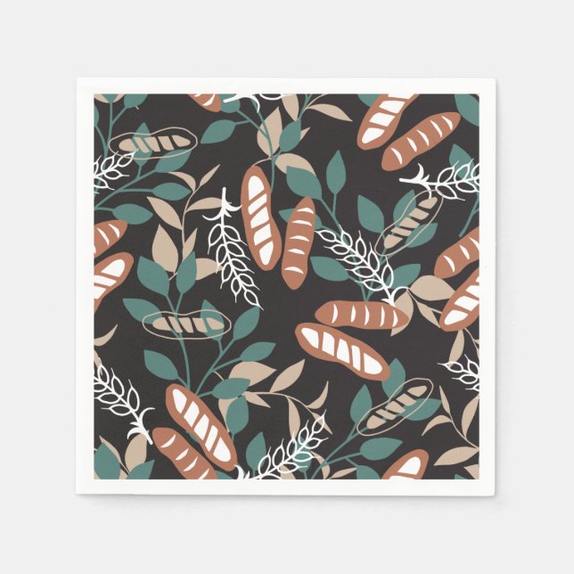 Serviette En Papier Délicieux Motif de pain à la baguette fait maison (Devant)