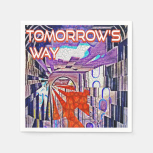 Serviette En Papier Demain's Way Aujourd'hui Retro Future Art