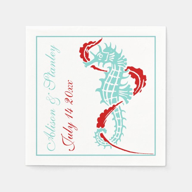 Serviette En Papier Demande personnalisée Seahorse (Devant)