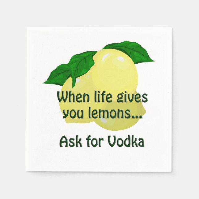 Serviette En Papier Demander Vodka Napkin (Devant)