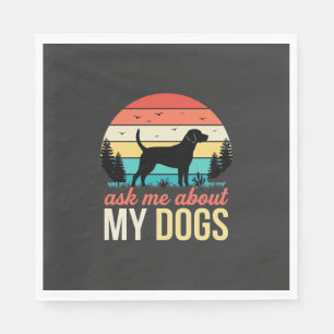 Serviette En Papier Demandez-moi à propos de mon chien Retro Sunset_1