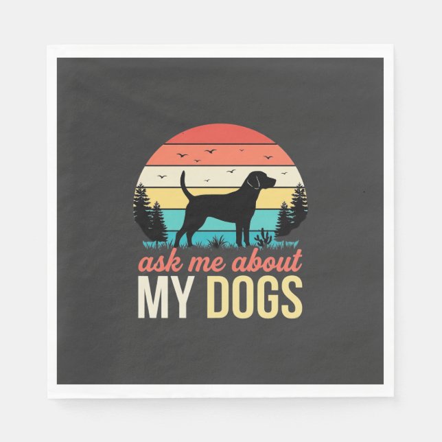 Serviette En Papier Demandez-moi à propos de mon chien Retro Sunset_1 (Devant)
