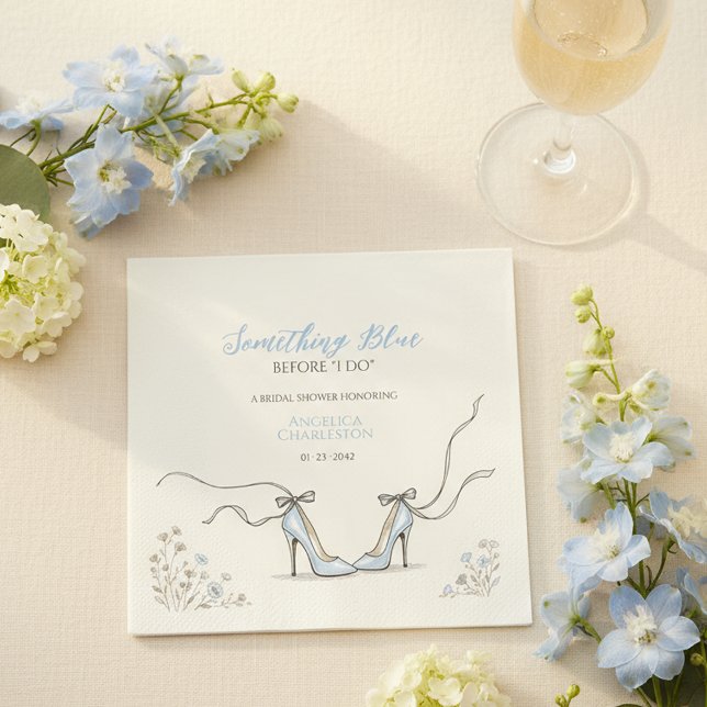 Serviette En Papier Demoiselles d'honneur Fête de mariage Something Bl (Bridesmaids Something Blue Bridal Shower Napkins
)