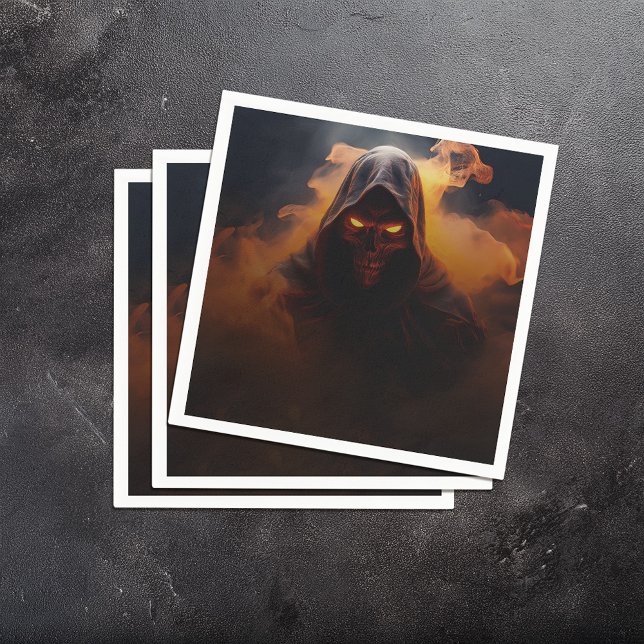 Serviette En Papier Démon foncé avec halloween de fumée orange (Créateur téléchargé)